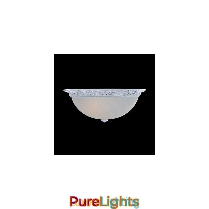 Designer Touch Decorative White Flush Mount Light Glass Resin Carving European Classic