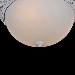 Designer Touch Decorative White Flush Mount Light Glass Resin Carving European Classic