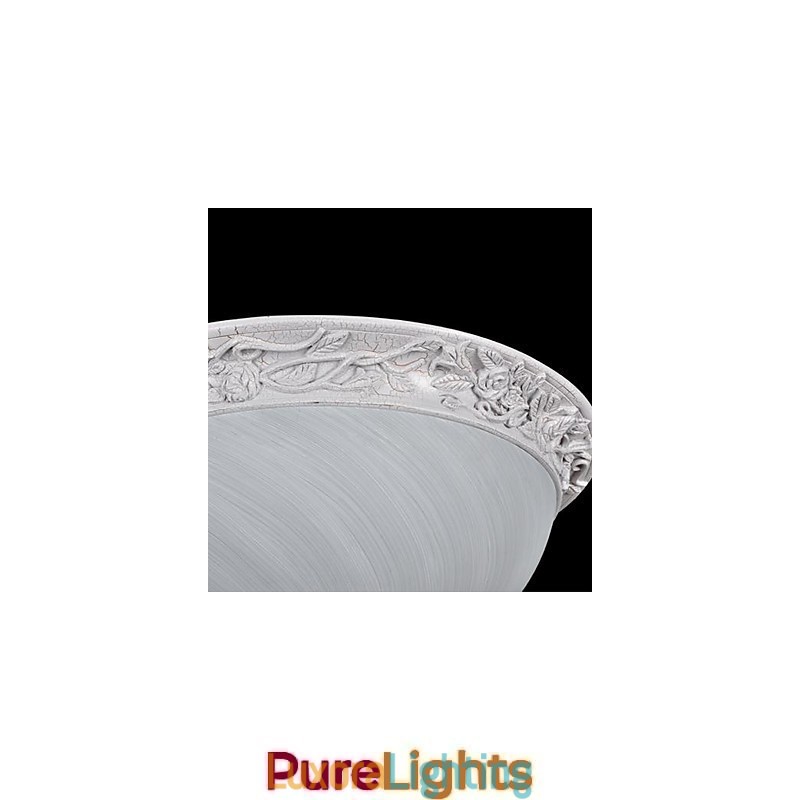 Designer Touch Decorative White Flush Mount Light Glass Resin Carving European Classic