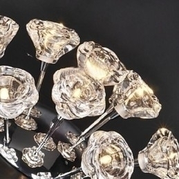 Designer Touch Decorative Modern Contemporary Rustic Lodge Chrome Metal Flush Mount