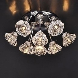 Designer Touch Decorative Modern Contemporary Rustic Lodge Chrome Metal Flush Mount