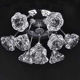 Designer Touch Decorative Modern Contemporary Rustic Lodge Chrome Metal Flush Mount