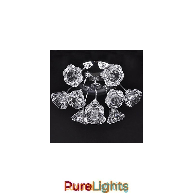 Designer Touch Decorative Modern Contemporary Rustic Lodge Chrome Metal Flush Mount