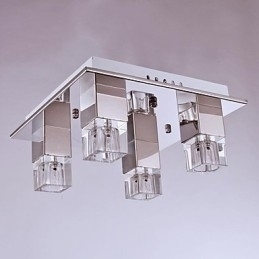 Designer Touch Decorative Ceiling Lamps 4 Light Crystal Artistic Stainless Steel Plating