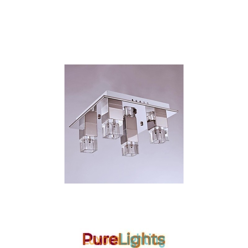 Designer Touch Decorative Ceiling Lamps 4 Light Crystal Artistic Stainless Steel Plating