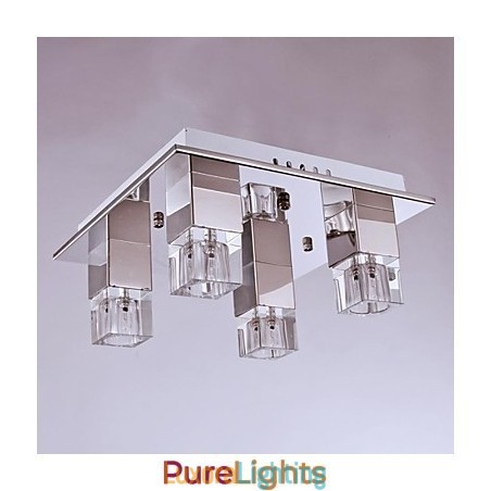 Designer Touch Decorative Ceiling Lamps 4 Light Crystal Artistic Stainless Steel Plating