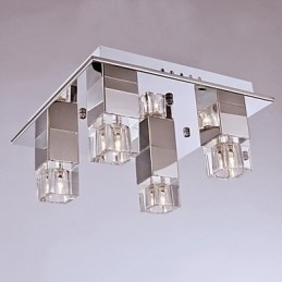 Designer Touch Decorative Ceiling Lamps 4 Light Crystal Artistic Stainless Steel Plating