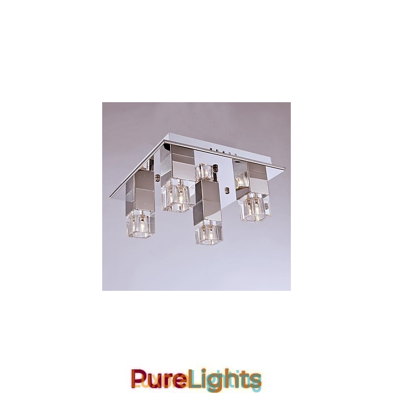 Designer Touch Decorative Ceiling Lamps 4 Light Crystal Artistic Stainless Steel Plating