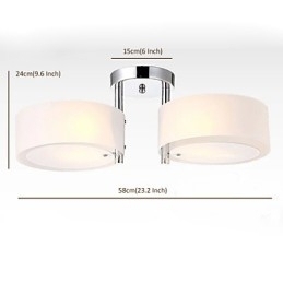 Designer Touch Decorative Flush Mount Modern Contemporary 2 Lights Ceiling Light Metal