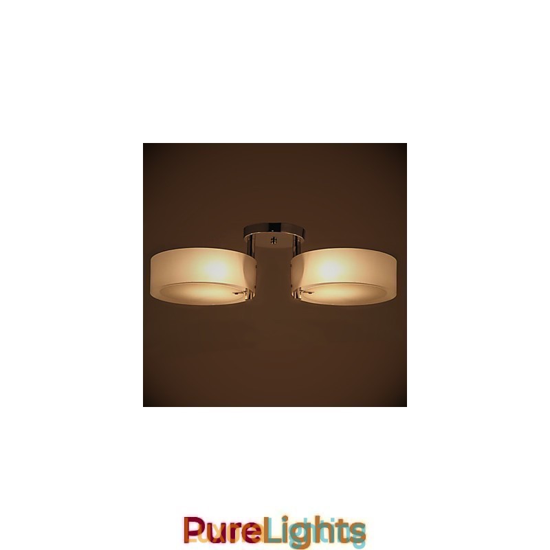 Designer Touch Decorative Flush Mount Modern Contemporary 2 Lights Ceiling Light Metal