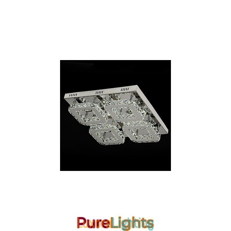 Designer Touch Decorative Modern Contemporary Crystal Chrome Metal Flush Mount