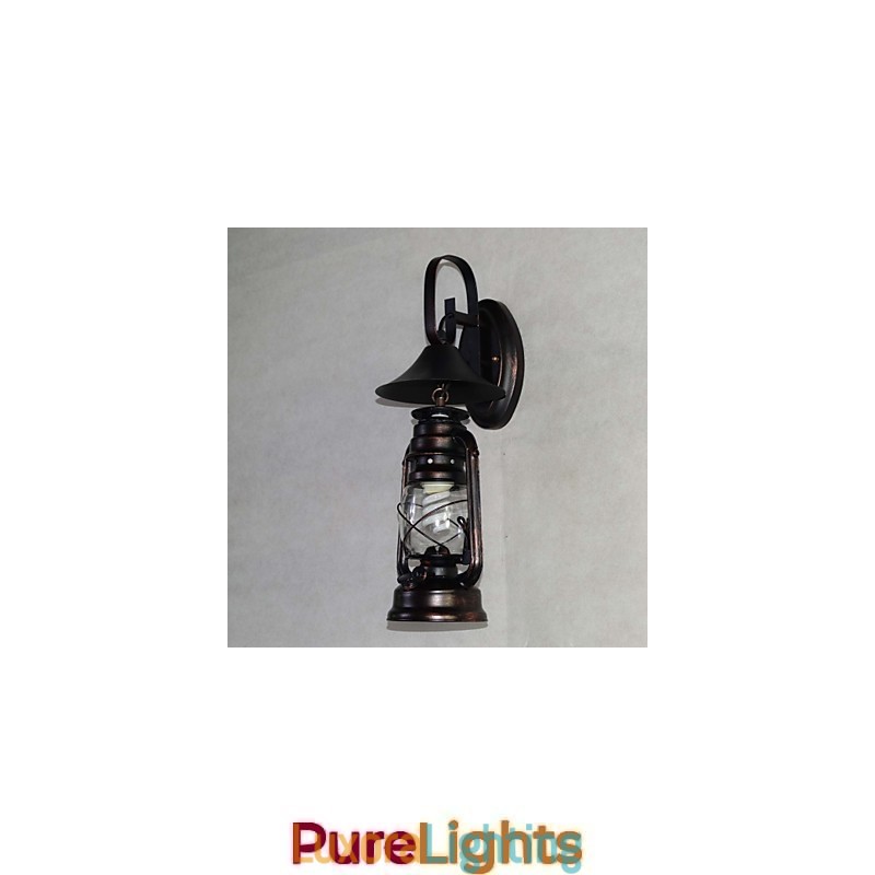 Designer Touch Decorative Vintage Black Metal Lantern Wall Lamp with One Light