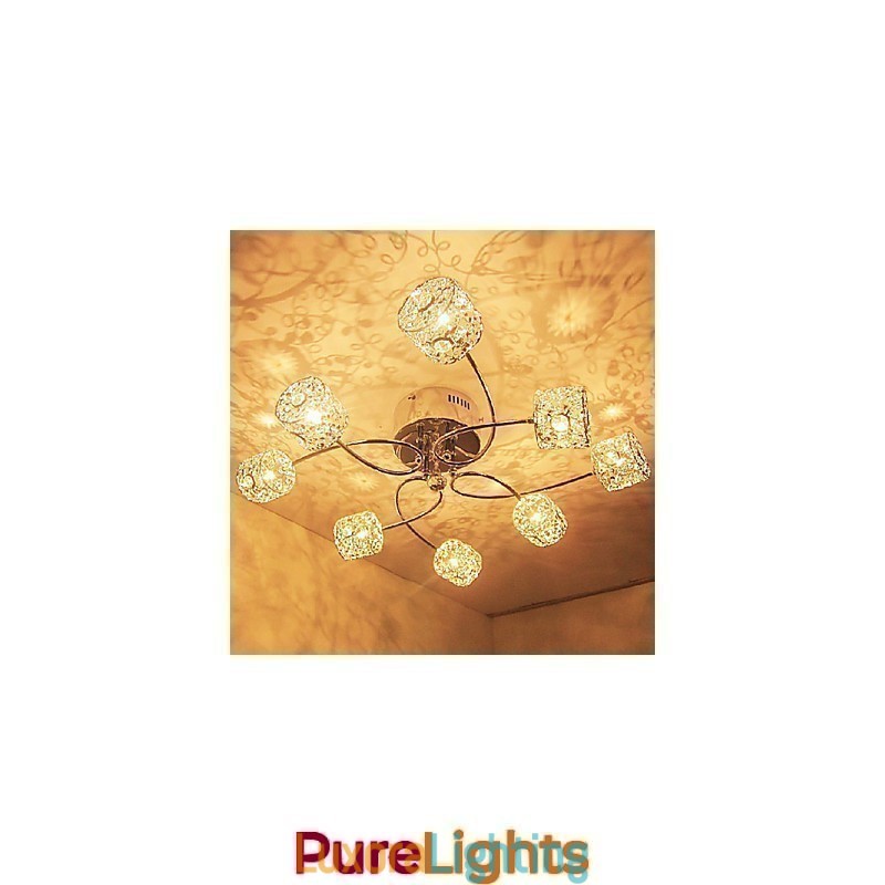 Designer Touch Decorative Modern Contemporary Crystal Electroplated Flush Mount