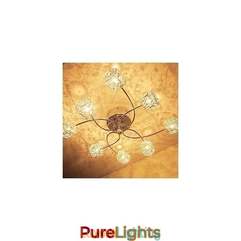 Designer Touch Decorative Modern Contemporary Crystal Electroplated Flush Mount