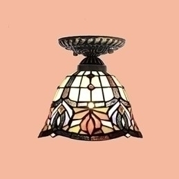 Designer Touch Decorative European Rural Creative Arts Stained Glass Absorb Dome Lamp Light