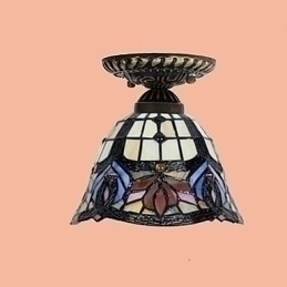 Designer Touch Decorative European Rural Creative Arts Stained Glass Absorb Dome Lamp Light