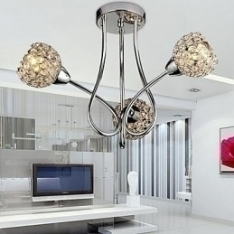 Designer Touch Decorative Modern Contemporary Traditional Classic Crystal Electroplated Metal Pendant Light Flush Mount