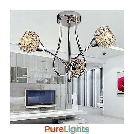 Designer Touch Decorative Modern Contemporary Traditional Classic Crystal Electroplated Metal Pendant Light Flush Mount