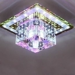 Designer Touch Decorative Crystal Ceiling Lamp Spotlight SMD 3W Creative Lamp Tube Light Colorful Color Dome Light