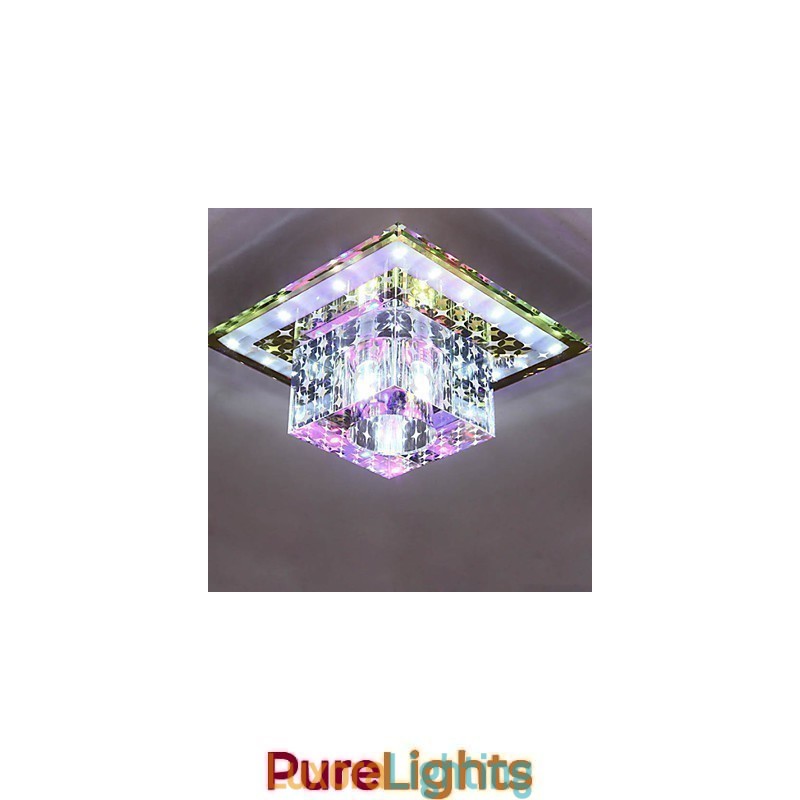 Designer Touch Decorative Crystal Ceiling Lamp Spotlight SMD 3W Creative Lamp Tube Light Colorful Color Dome Light