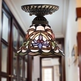 Designer Touch Decorative European Rural Creative Arts Stained Glass Absorb Dome Lamp Light