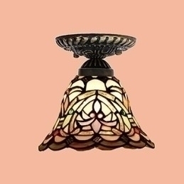 Designer Touch Decorative European Rural Creative Arts Stained Glass Absorb Dome Lamp Light