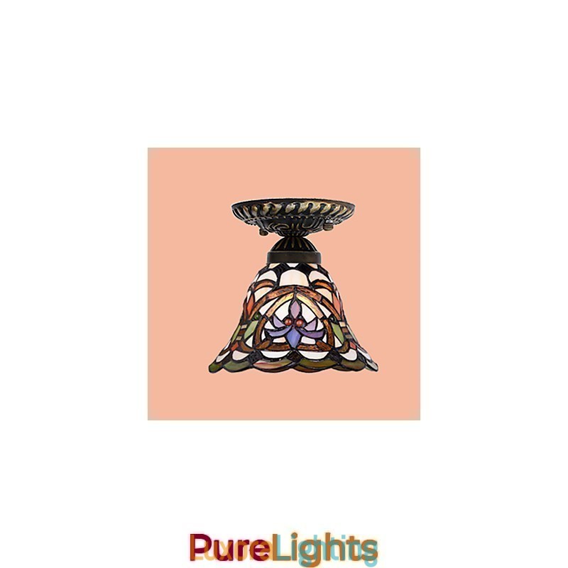 Designer Touch Decorative European Rural Creative Arts Stained Glass Absorb Dome Lamp Light