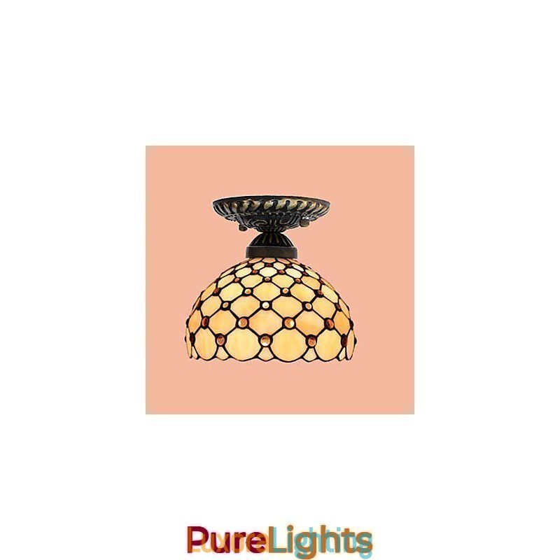 Designer Touch Decorative European Rural Creative Arts Stained Glass Absorb Dome Lamp Light