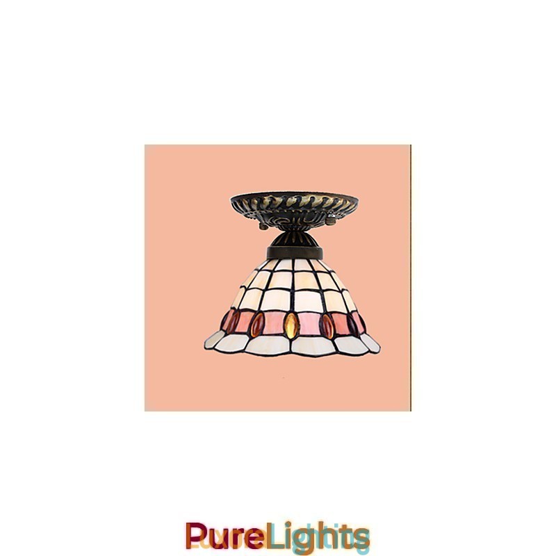 Designer Touch Decorative European Rural Creative Arts Stained Glass Absorb Dome Lamp Light