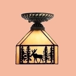 Designer Touch Decorative Christmas European Rural Creative Arts Stained Glass Absorb Dome Lamp Light