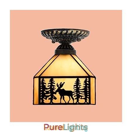 Designer Touch Decorative Christmas European Rural Creative Arts Stained Glass Absorb Dome Lamp Light