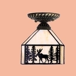 Designer Touch Decorative Christmas European Rural Creative Arts Stained Glass Absorb Dome Lamp Light