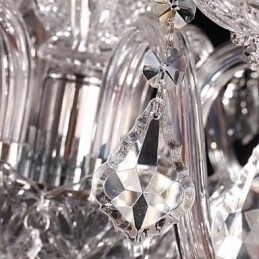 Designer Touch Decorative Chandelier Crystal Luxury Modern Living 8 Lights with Fabric Shade