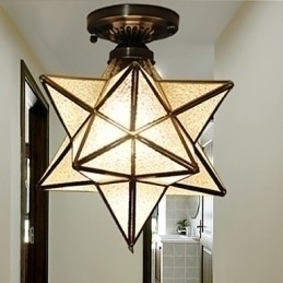 Designer Touch Decorative European Rural Creative Arts Stained Glass Stars To Absorb Dome Lamp Light