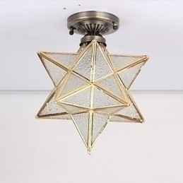 Designer Touch Decorative European Rural Creative Arts Stained Glass Stars To Absorb Dome Lamp Light