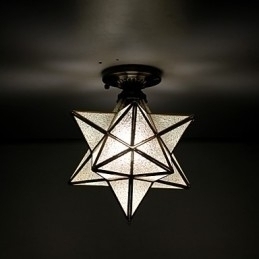 Designer Touch Decorative European Rural Creative Arts Stained Glass Stars To Absorb Dome Lamp Light