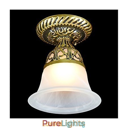 Designer Touch Decorative Bronze Flush Mount Light Moire Glass European Classic