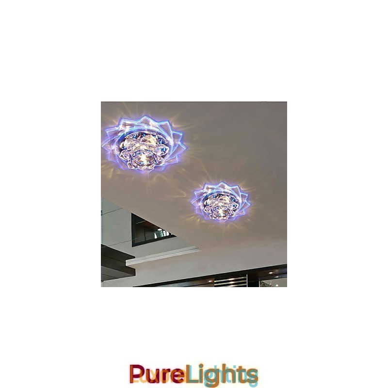 Designer Touch Decorative 20*8.5CM Mini Crystal Ceiling Lamp Spotlight 3W Creative Lamp Tube Light Colorful Color Square Dome Light