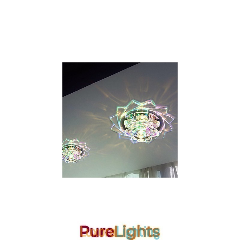 Designer Touch Decorative 20*8.5CM Mini Crystal Ceiling Lamp Spotlight 3W Creative Lamp Tube Light Colorful Color Square Dome Light