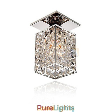 Designer Touch Decorative Modern Contemporary Crystal Electroplated Metal Flush Mount