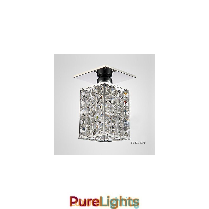 Designer Touch Decorative Modern Contemporary Crystal Electroplated Metal Flush Mount