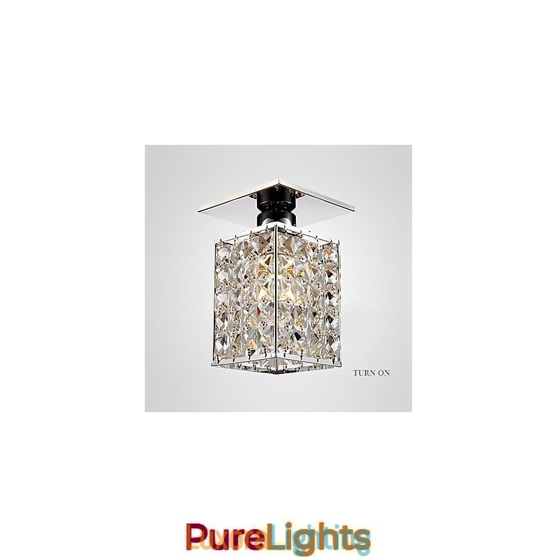 Designer Touch Decorative Modern Contemporary Crystal Electroplated Metal Flush Mount