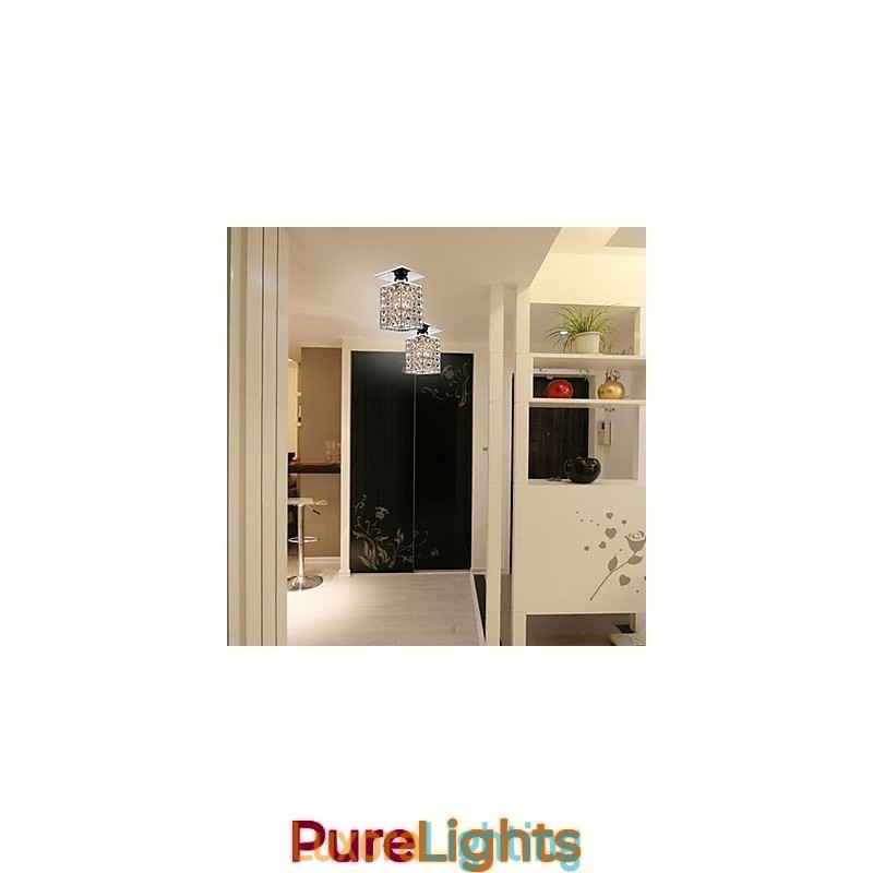 Designer Touch Decorative Modern Contemporary Crystal Electroplated Metal Flush Mount