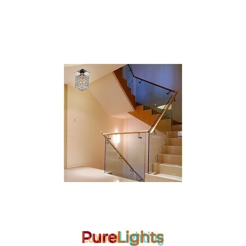 Designer Touch Decorative Modern Contemporary Crystal Electroplated Metal Flush Mount