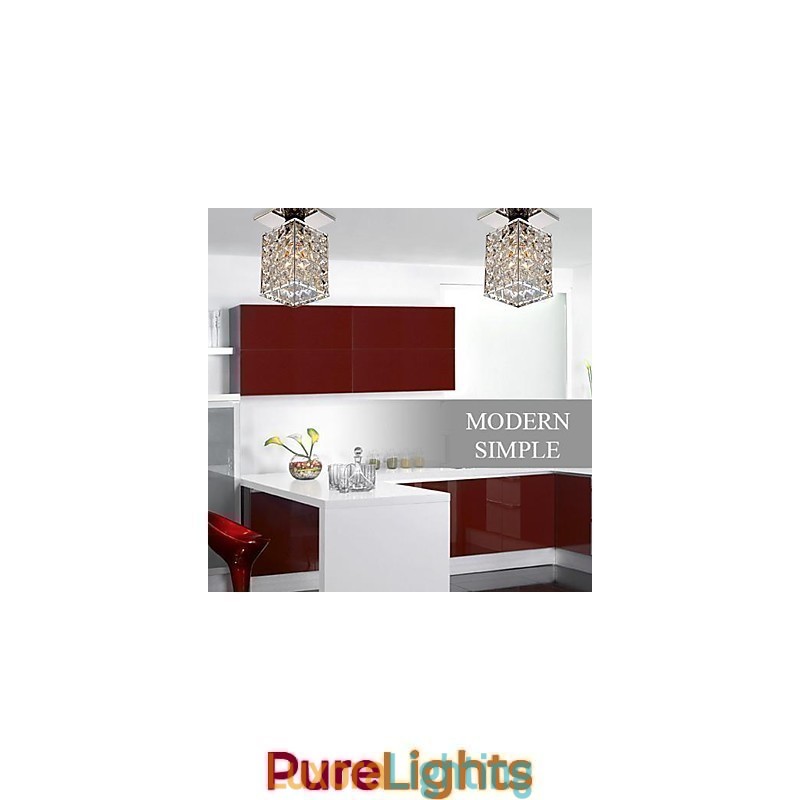 Designer Touch Decorative Modern Contemporary Crystal Electroplated Metal Flush Mount