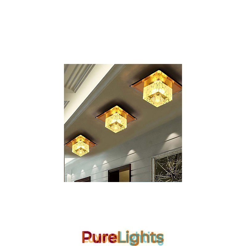 Designer Touch Decorative Mini Crystal Ceiling Lamp Spotlight 3W Creative Lamp Tube Light Colorful Color Square Dome Light