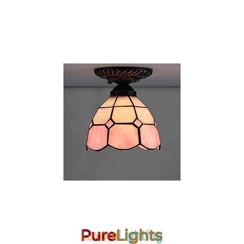Designer Touch Decorative European Rural Creative Arts Stained Glass Absorb Dome Lamp Light