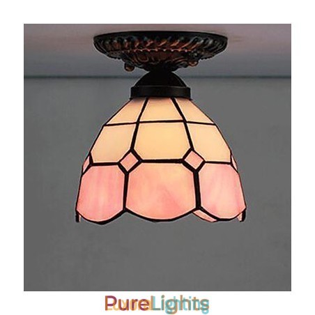Designer Touch Decorative European Rural Creative Arts Stained Glass Absorb Dome Lamp Light