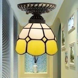 Designer Touch Decorative European Rural Creative Arts Stained Glass Absorb Dome Lamp Light