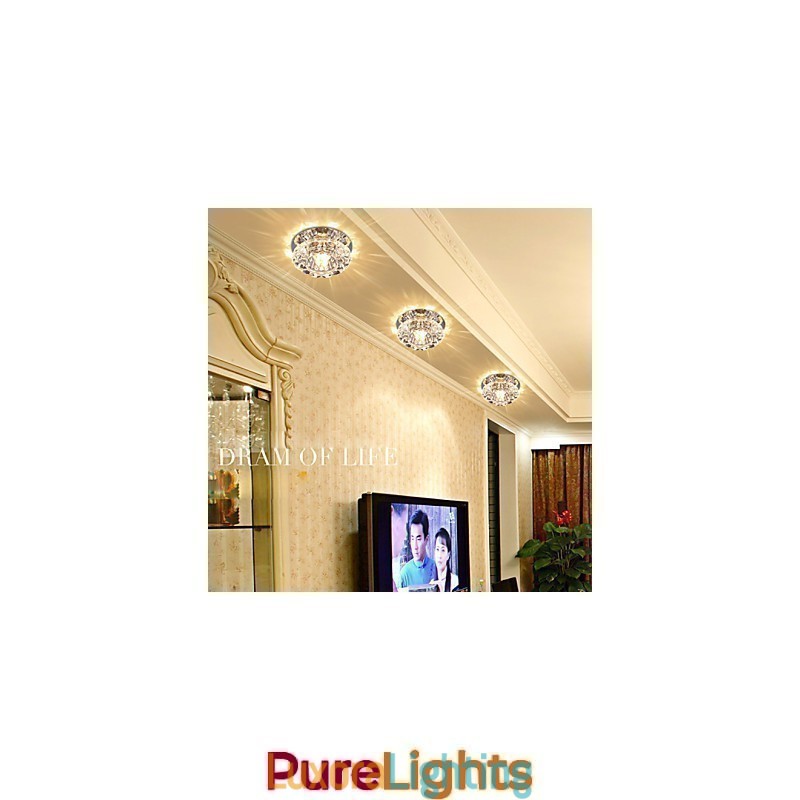 Designer Touch Decorative Crystal Ceiling Lamp Spotlight SMD 3W Creative Lamp Absorb Dome Light
